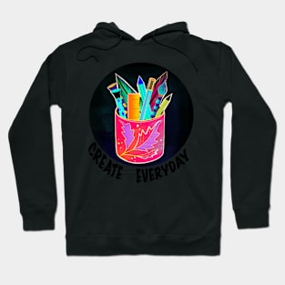 Colorful sticker create everyday Hoodie